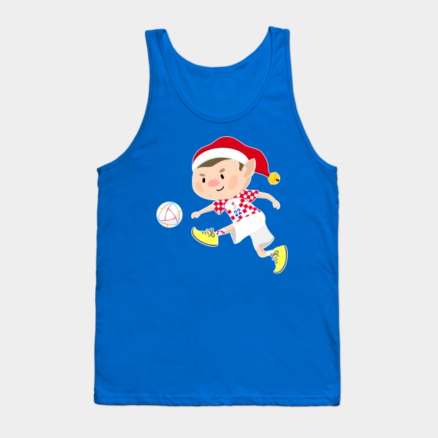 Croatia football Christmas elf. Football World Cup soccer T-Shirt Tank Top by abtchlr